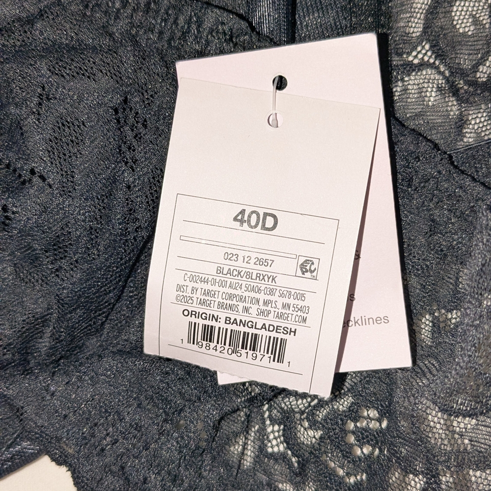 Auden Black Lace Bra